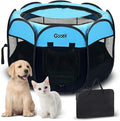 Portable Dog Playpen Indoor Outdoor, Collapsible Pet Dog Playpen by Goozii