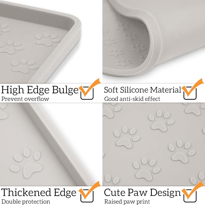 Ptlom Dog Food Mat Anti-Slip Pet Bowl Mats - Image 4