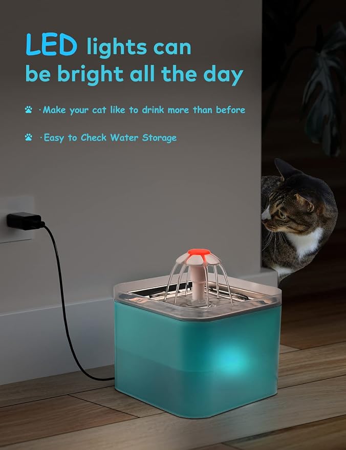 Cat Water Fountain Stainless Steel: Flower Cat Fountain - Image 5
