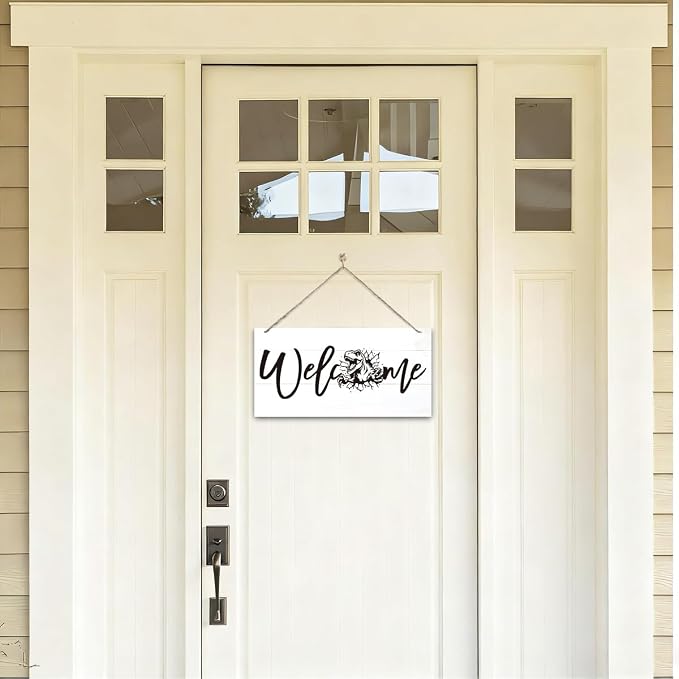 Welcome Sign for Front Door, Welcome Decor Wooden Hanging Sign, Tyrannosaurus - Image 4
