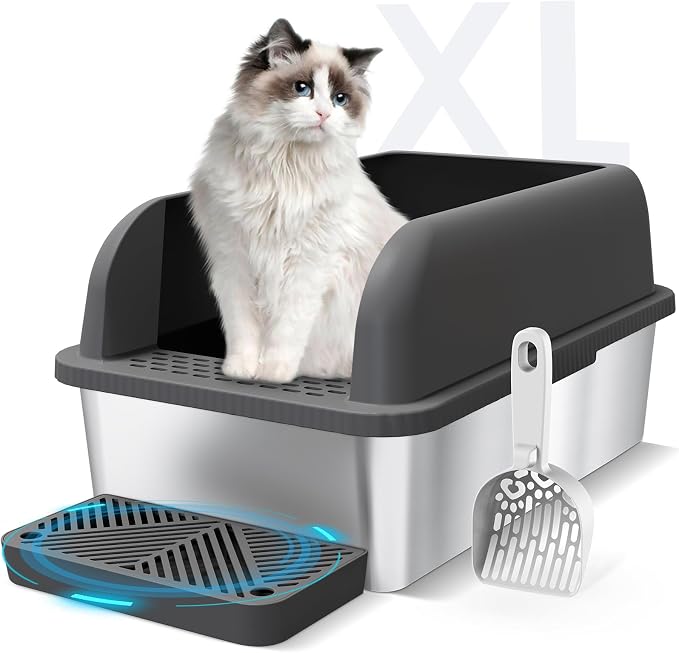 Stainless Steel Cat Litter Box by Suzzipaws