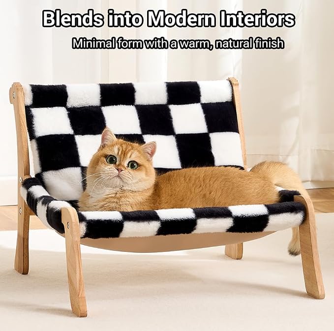 Solid Wood Cat Couch Bed for Indoor Cats, Modern Cat Sofa - Image 9