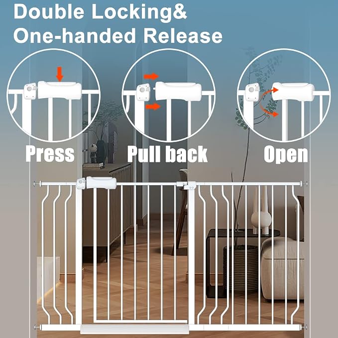 Extra Wide Baby Gates 48-53 Inch Child Dog Pet Gate Indoor Adjustable Safety - Image 3