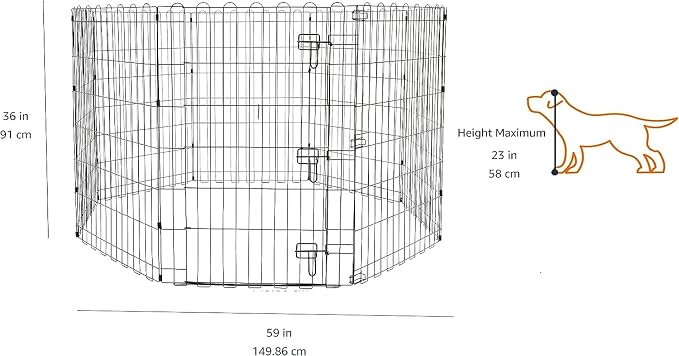 Amazon Basics Foldable Metal Exercise Dog Playpen, Indoor/Outdoor, Single Door - Image 2