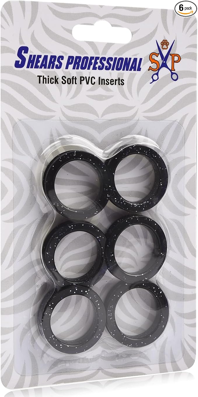 6 pcs Soft Silicone Finger Rings, Barber Hair Scissors Shears Rings Insert by ShearsProfessional