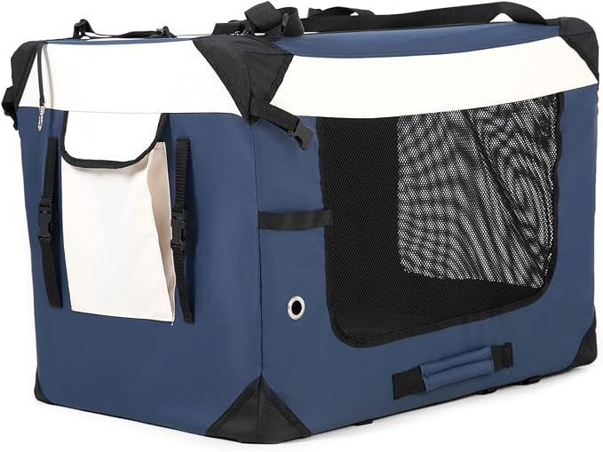 Large Cat Carrier, Collapsible Dog Travel Crate Portable Soft-Sided Pet Carrier - Image 3