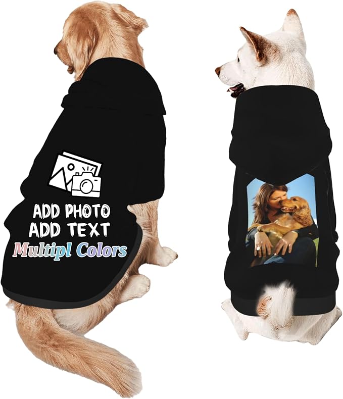 Custom Dog Hoodie Add Your Design Soft & Warm Personalized Photo Text Logo Name by Custom