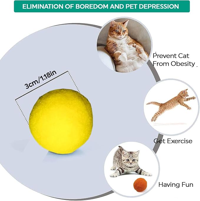 30 Pcs Soft Pom Pom Balls for Kittens - Image 6