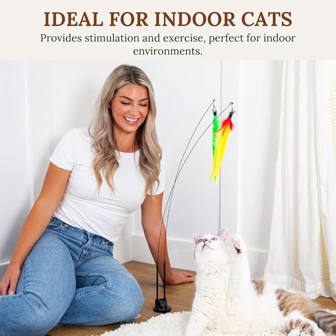 Suction Cup Cat Toys for Indoor Cats Interactive Suction Cup Cat Wand Toy - Image 6