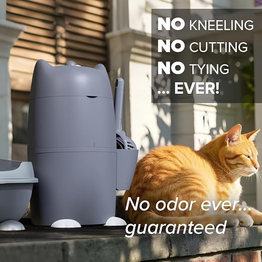 Red Rocket Pets Cat Litter Trash Can Kitty Twister Plus Pack Grey, 12x Refills - Image 4