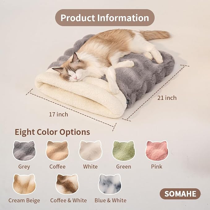 Self-Warming Cat Sleeping Bag, Enclosed Hooded Snuggle Sack - Image 3