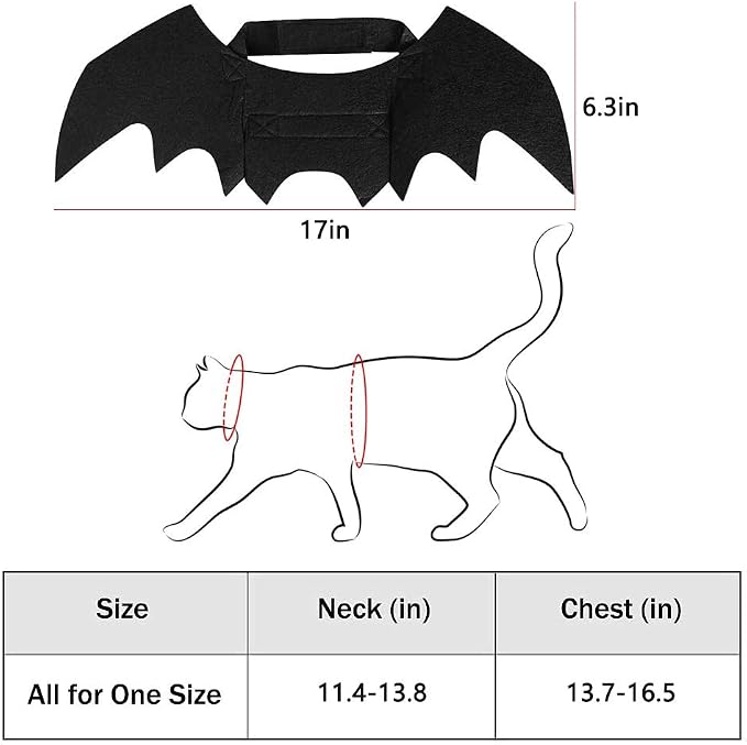 Cat Halloween Costume Bat Wings Pet Apparel Halloween Party Dress Up Accessories - Image 5