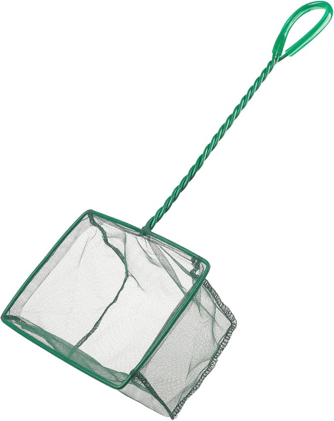 Pawfly Aquarium Fish Net with Braided Metal Handle Square Net with Soft Fine by Pawfly