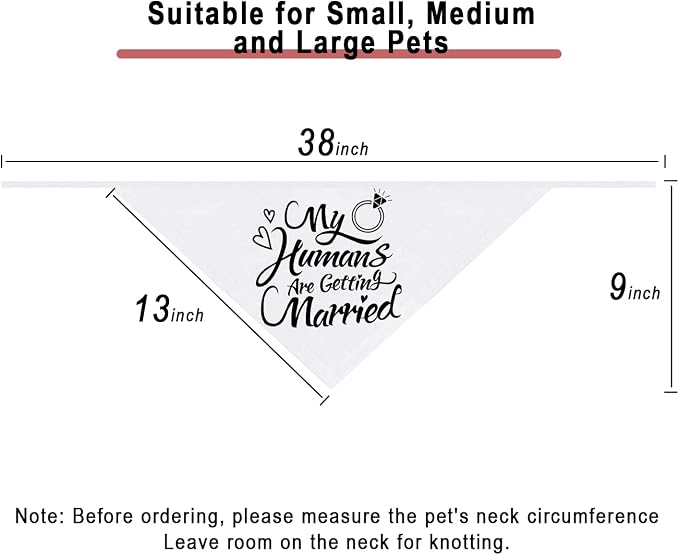 Engagement Gift, My Humans are Getting Married Dog Bandana, Wedding Photo Prop - Image 4