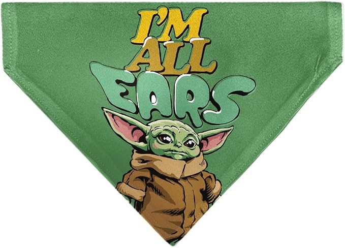 Star Wars Pet Bandana Star Wars Grogu Im All Ears Pose Green Slip On Collar by Buckle-Down