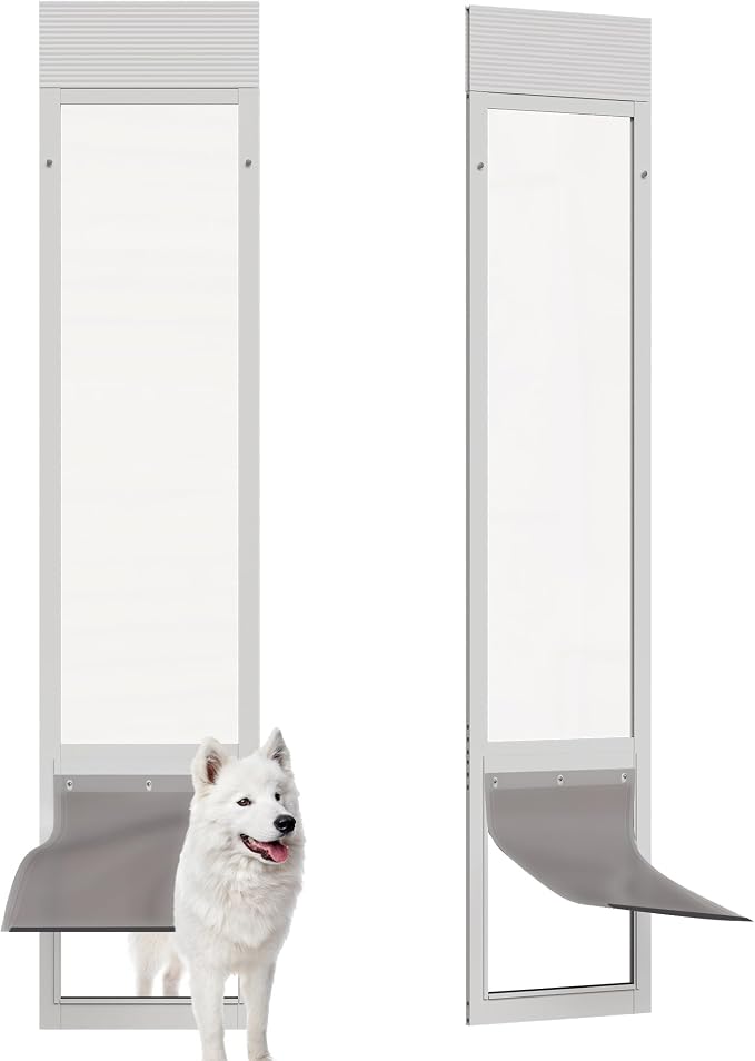 Dog Door for Sliding Glass Doors, Adjustable Height 76 1/8"-80 7/8" Aluminum by barn