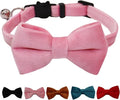 Cat Collar Breakaway with Bell and Removable Bow Tie Safety Buckle Velvet by WDPAWS