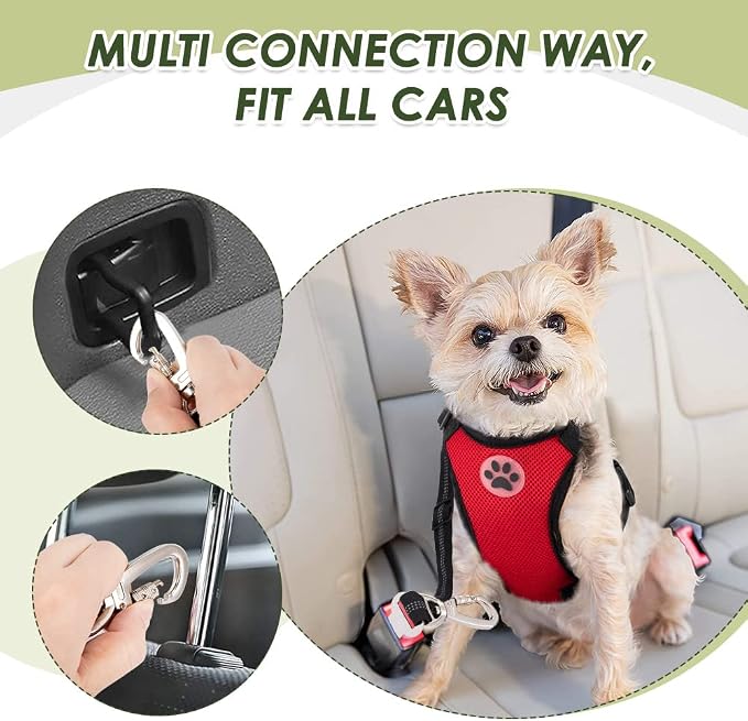 SlowTon Dog Seat Belt Harness for Car, Dog Car Harness Adjustable Mesh - Image 3