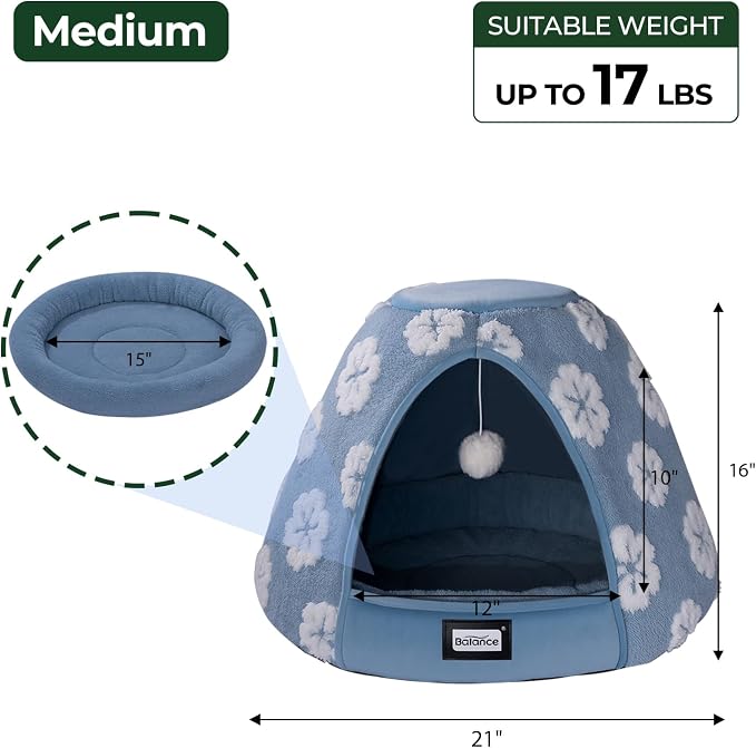 BALANCE Cat Beds for Indoor Cats, 2-in-1 Cat Bed Cave - Image 5
