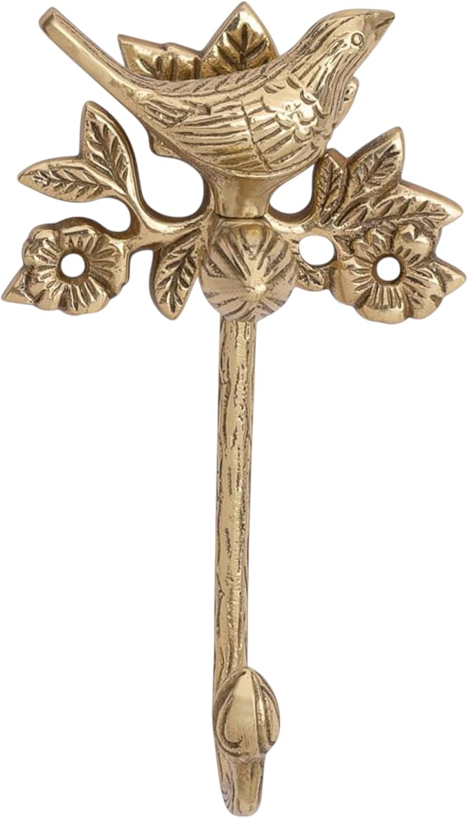 STYLENT Decor Solid Brass Bird Antique Towel Hook Bathroom Accessories Retro by Stylentdecor