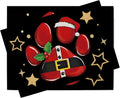 Christmas Dog Cat Paw Prints Placemats Set of 4, Xmas Stars Dining Place Mats by Croar