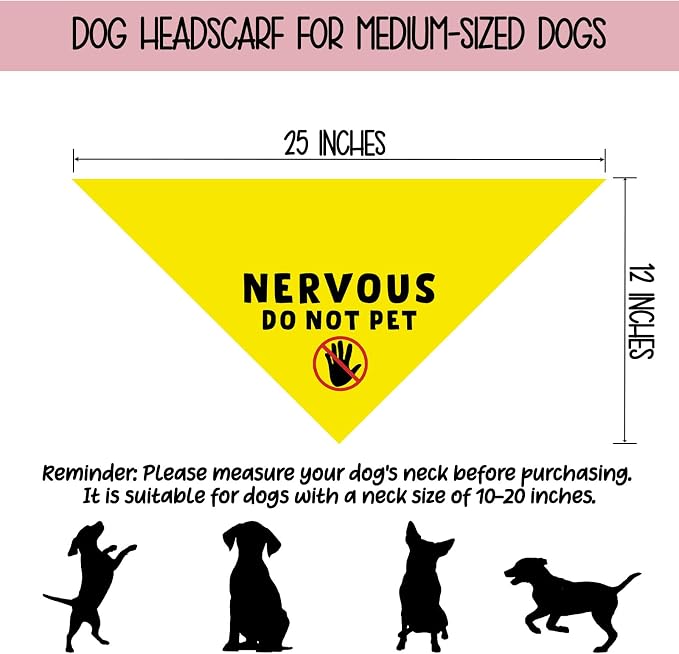 Nervous Do Not Pet Dog Bandana, Nervous Anxious Dog Bandana No Hand Sniffs Gift - Image 2