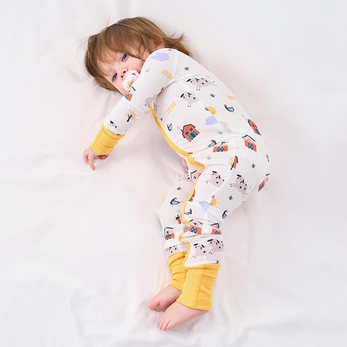 pureborn Baby Infant Boys Girls Sleeper Snug Fit Viscose from Bamboo Pajamas - Image 2