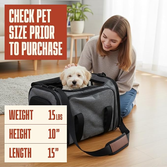 Soft Sided Pet Carrier for Small Dogs & Cats up to 9 Lbs - Image 4