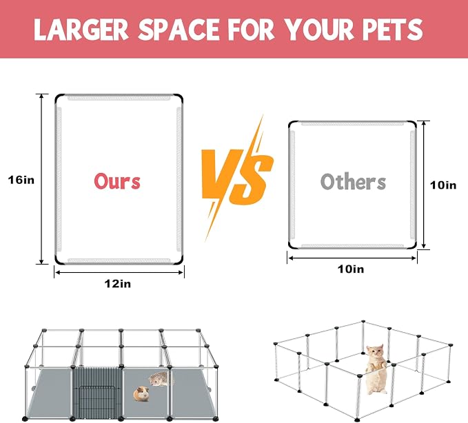 20 Panels Small Animals Playpen, Portable Plastic Enclosure Cage - Image 7