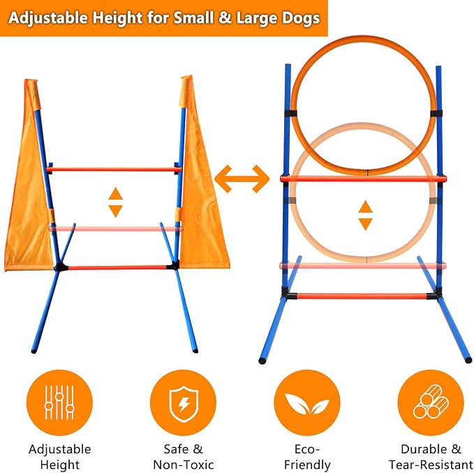 Premium Dog Agility Training Set Outdoor Indoor Game, Tire Jump + Hurdle Jump - Image 7