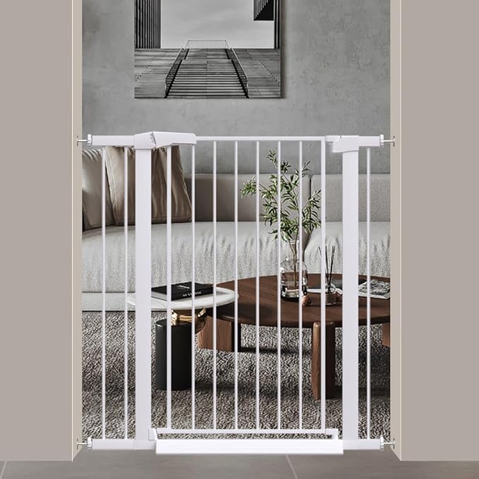 Fairy Baby 38" Extra Tall Baby Gate, 29.5"-40.5" Extra Wide Pet Gate by FairyBaby