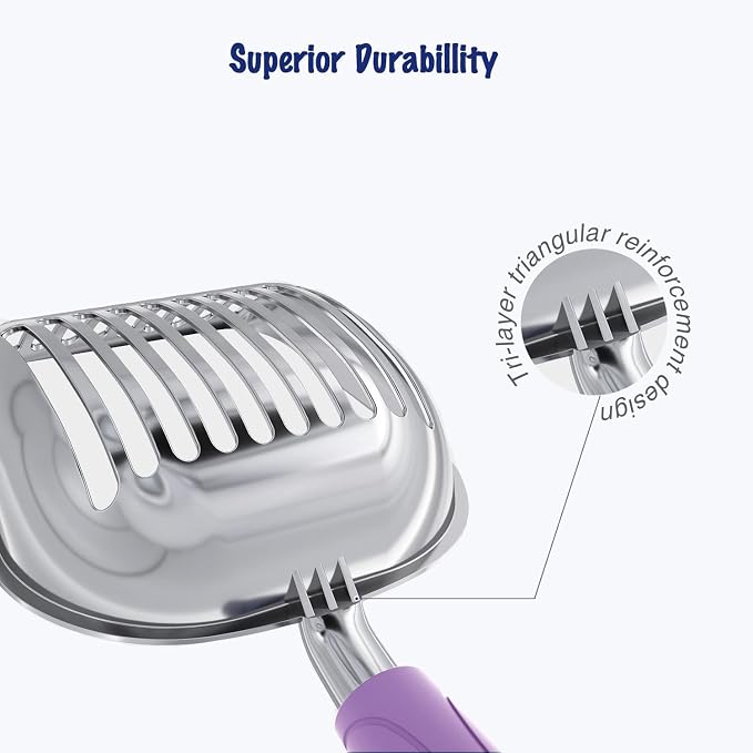 WePet Cat Litter Scoop, Aluminum Alloy Sifter, Kitty Metal Scooper, Deep Shovel - Image 3