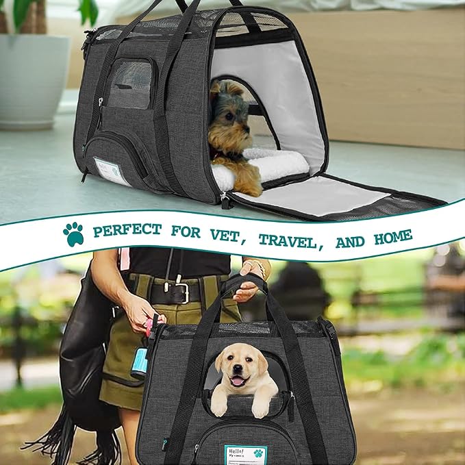 PetAmi Airline Approved Soft Sided Dog & Cat Carrier, Ventilated Pet Carrying - Image 7