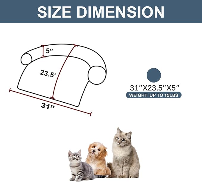 Calming Dogs/Cats Bed Mats, Dog Pad Washable Removable Couch Cover, Plush Long - Image 2