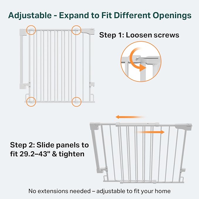 Cumbor 34" Extra Tall No Bottom Bar Baby Gate - Image 3