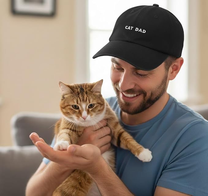 Cat Mom & Dad Hats for Proud Cat Parents | for Men & Women | Embroidered Text - Image 4