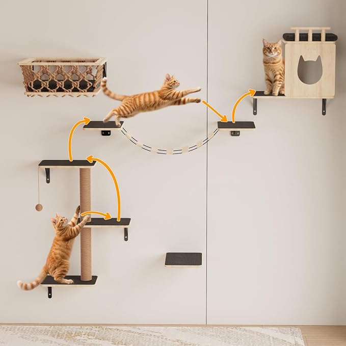 5-in-1 Cat Wall Shelves Set - Image 9