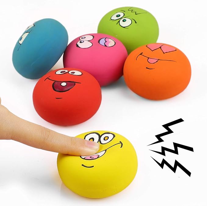 Smile Face Dog Squeaky Toys Soft Latex Squeak Balls - Image 3