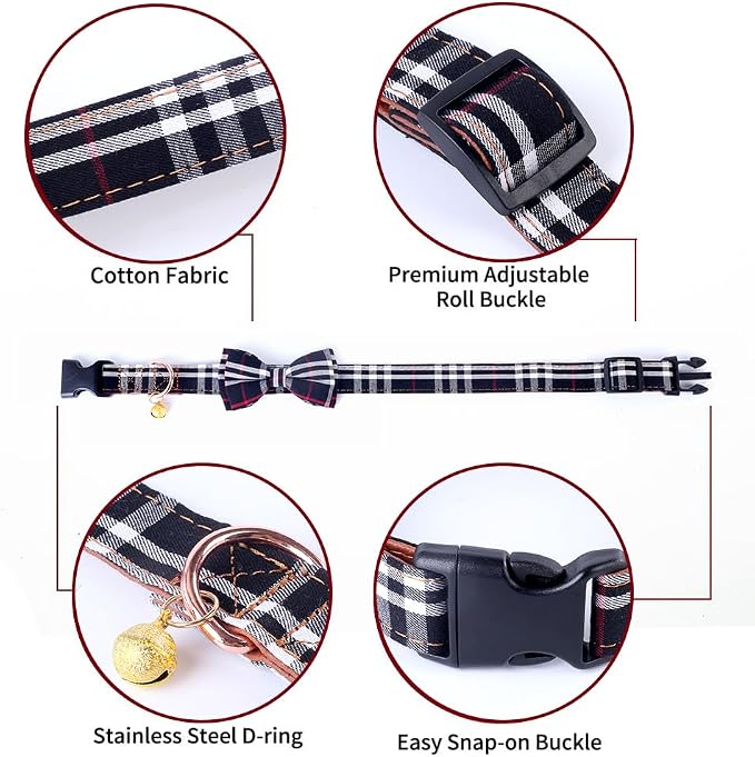 Yizepet Dog Collar with Bow Tie- Adjustable pet Collar - Image 4
