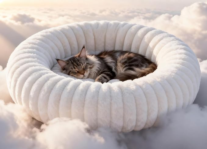 Self Warming Cat Bed, Donut Pet Bed by Unknown