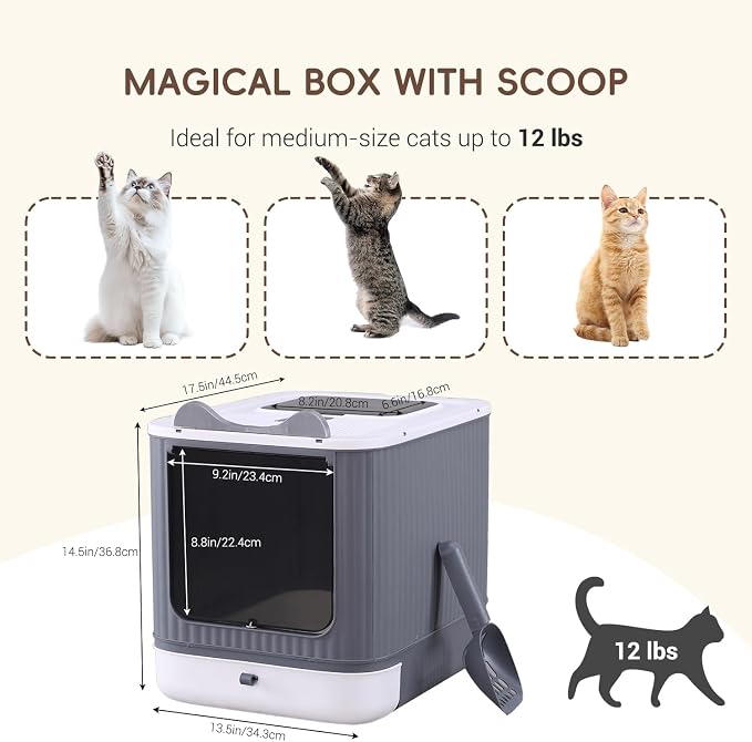 Upgraded Fully Enclosed Cat Litter Box - Image 3