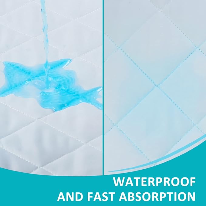 KANECH Washable Underpads 34"x52", Waterproof Heavy Absorbency Reusable - Image 2
