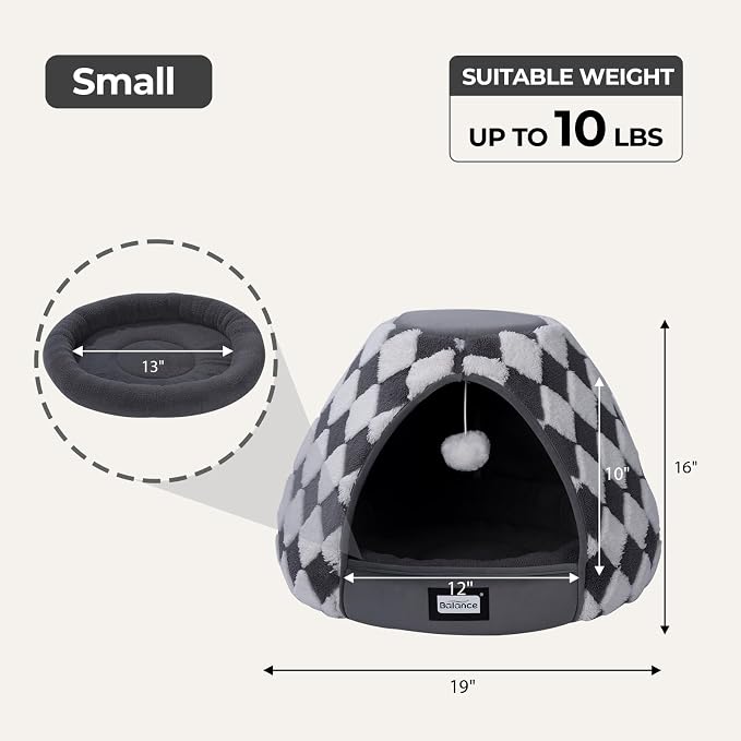 BALANCE Cat Beds for Indoor Cats, 2-in-1 Cat Bed Cave - Image 5