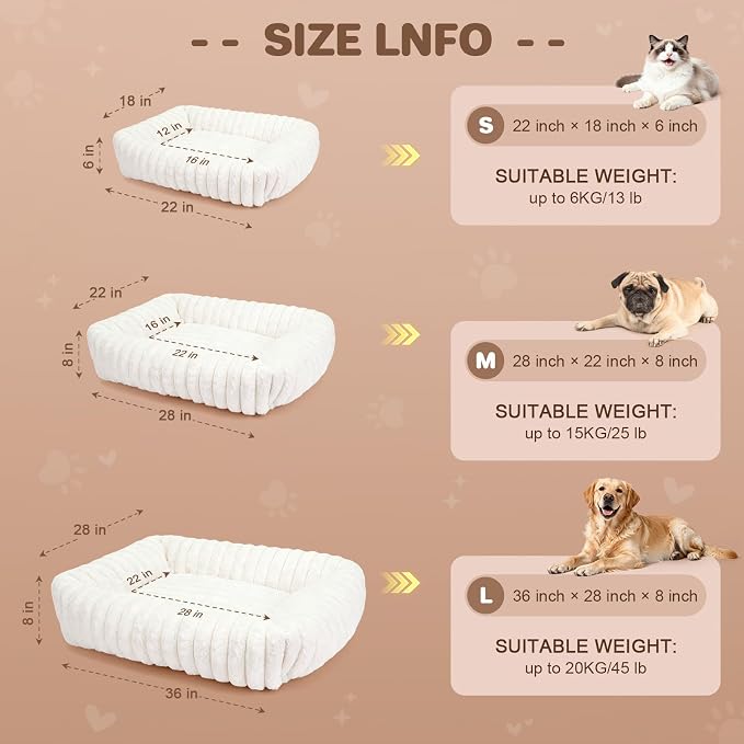 Dog Beds Large Sized Dog, Washable Self Warming Dog Cat Bed Rectangle - Image 5
