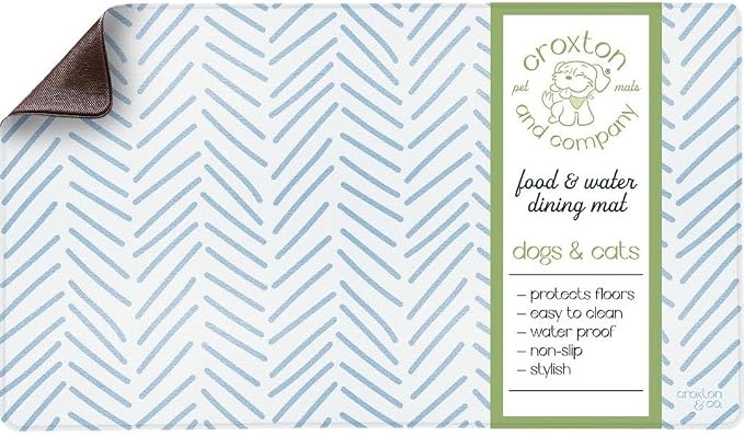 CROXTON & CO. Non-Slip Faux Leather Pet Feeding Mat by CroxtonandCompany