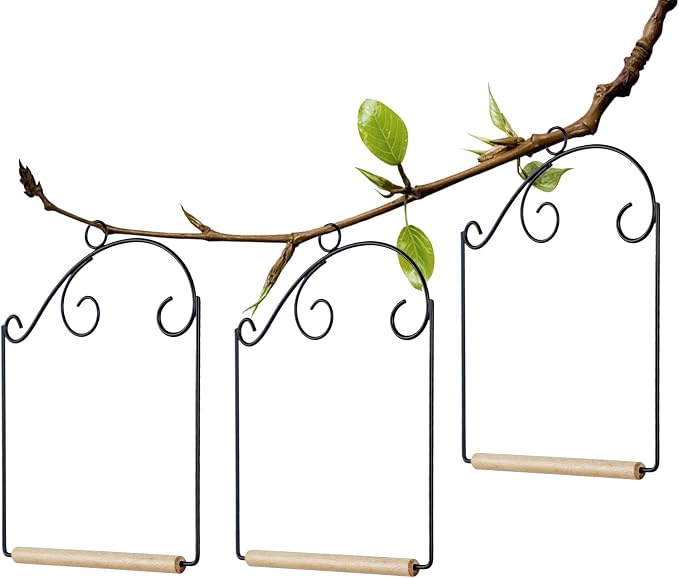 winemana Set of 3 Hummingbird Swings, Rust Resistant Metal Frame, Wooden Dowel - Image 2