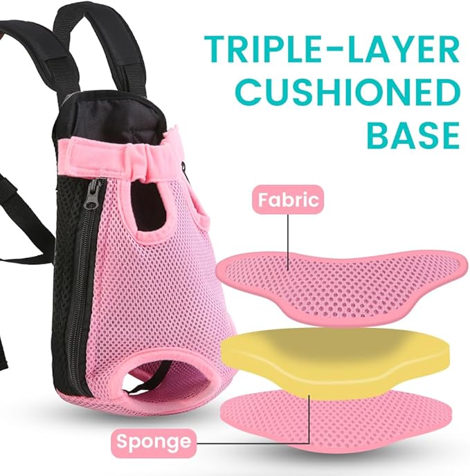 Dog Backpack Carrier, Thick Straps & Cushion, Pet Sling Front Backpacks - Image 4