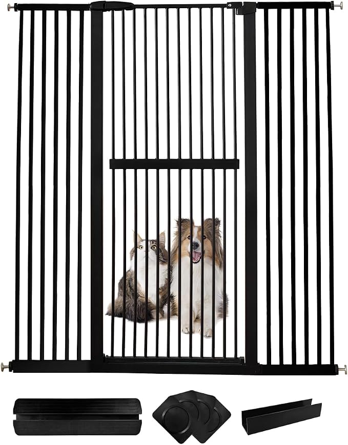 Lumizone Extra Tall Cat Gate 61.02" High Pressure Mounted Extra Wide by Lumizone