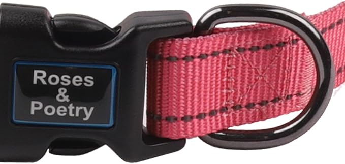 Roses&Poetry Pink Dog Collar for Female Dogs Reflective - Image 5