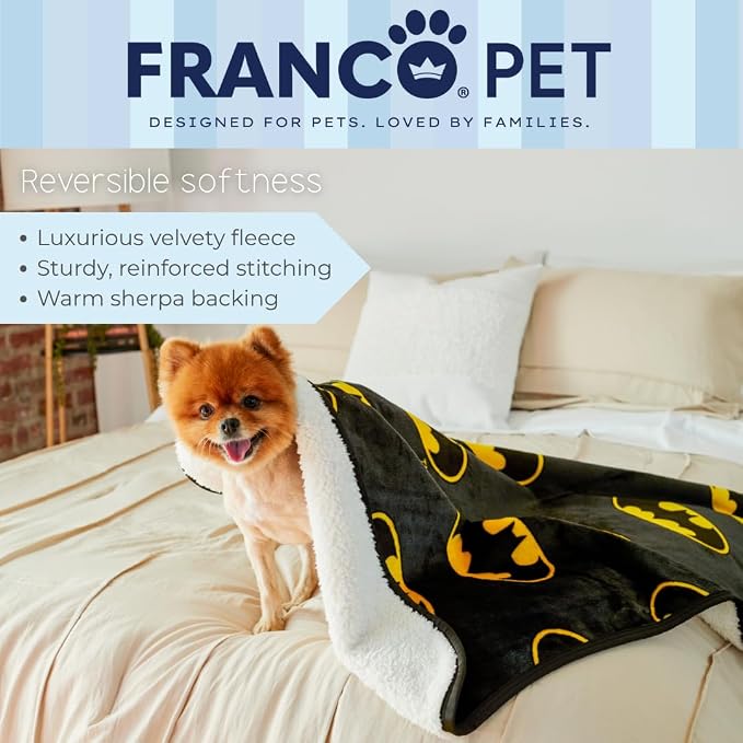 Franco Pet Batman DC Comics Bat Shield Logo Super Soft Cozy Waterproof - Image 5